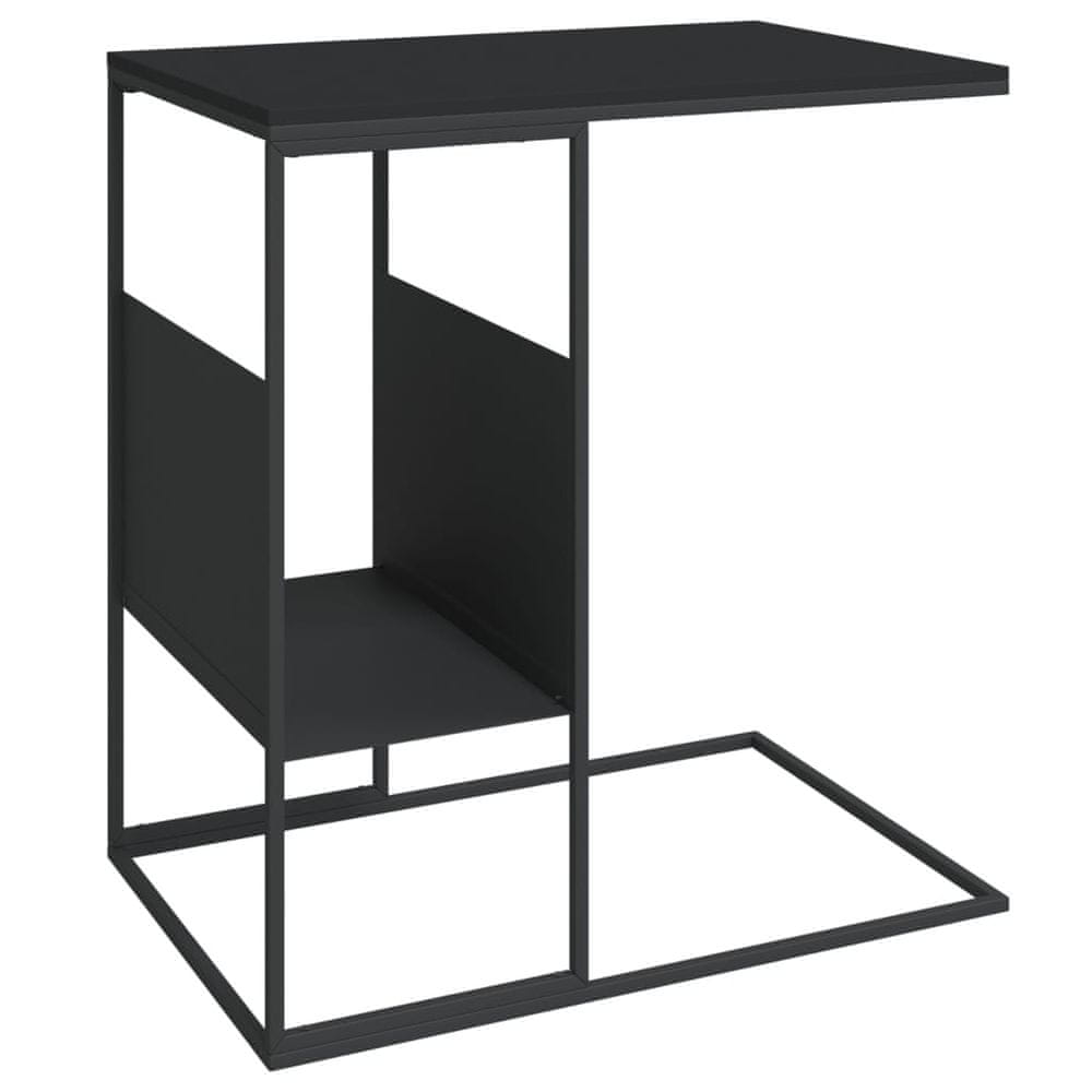 Vidaxl Bočný stolík čierny 55x36x59,5 cm spracované drevo